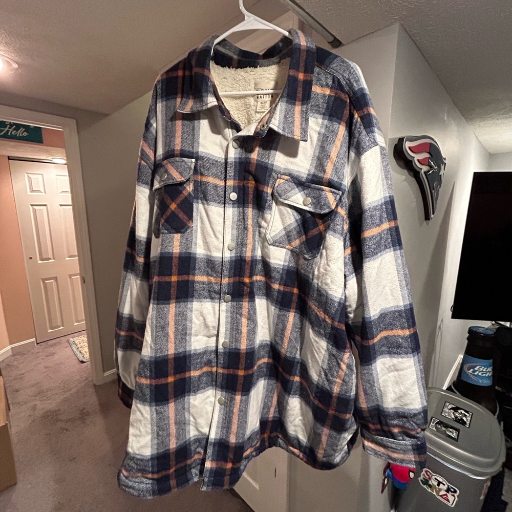 True Nation Plaid Sherpa-Lined Shirt/Jacket
